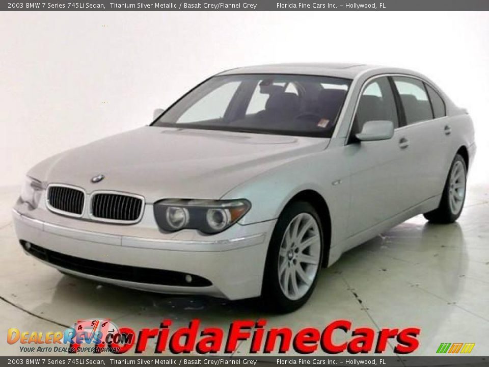 2003 BMW 7 Series 745Li Sedan Titanium Silver Metallic / Basalt Grey/Flannel Grey Photo #1