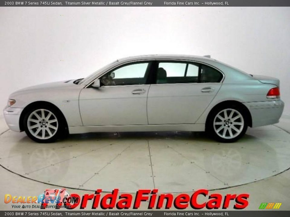 2003 BMW 7 Series 745Li Sedan Titanium Silver Metallic / Basalt Grey/Flannel Grey Photo #3