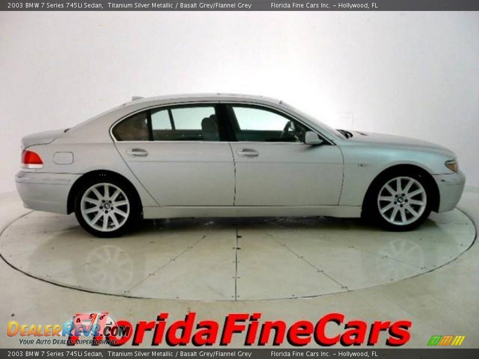 2003 BMW 7 Series 745Li Sedan Titanium Silver Metallic / Basalt Grey/Flannel Grey Photo #4