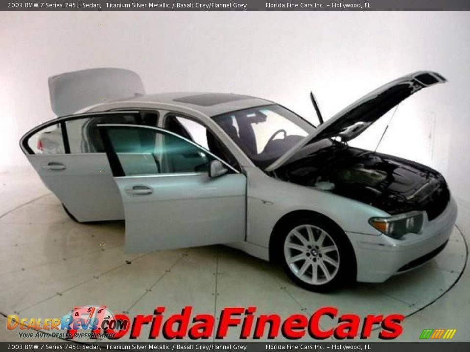 2003 BMW 7 Series 745Li Sedan Titanium Silver Metallic / Basalt Grey/Flannel Grey Photo #7
