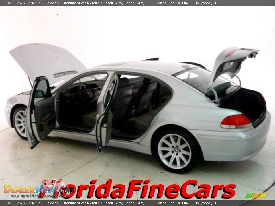 2003 BMW 7 Series 745Li Sedan Titanium Silver Metallic / Basalt Grey/Flannel Grey Photo #8