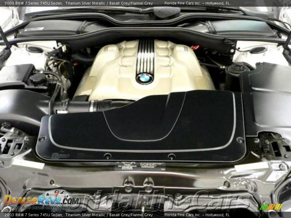 2003 BMW 7 Series 745Li Sedan Titanium Silver Metallic / Basalt Grey/Flannel Grey Photo #9