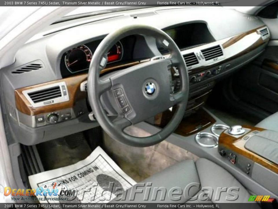 2003 BMW 7 Series 745Li Sedan Titanium Silver Metallic / Basalt Grey/Flannel Grey Photo #12