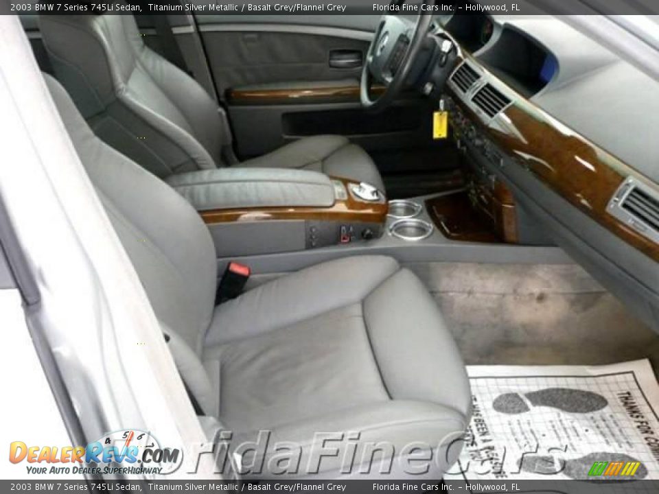 2003 BMW 7 Series 745Li Sedan Titanium Silver Metallic / Basalt Grey/Flannel Grey Photo #13