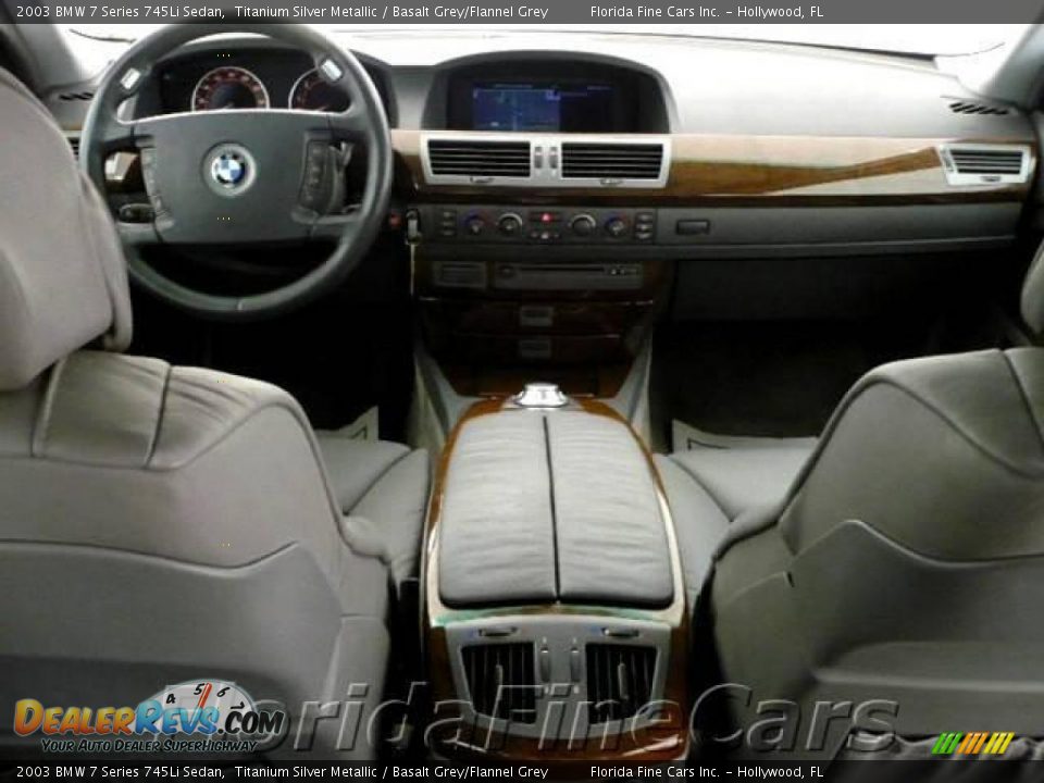 2003 BMW 7 Series 745Li Sedan Titanium Silver Metallic / Basalt Grey/Flannel Grey Photo #15