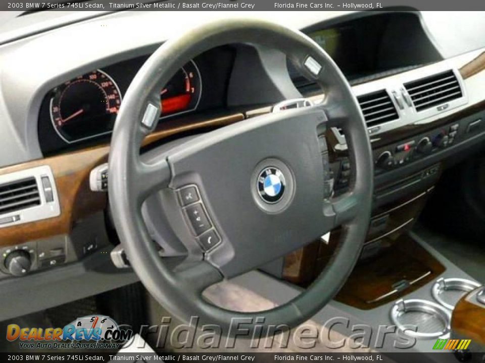 2003 BMW 7 Series 745Li Sedan Titanium Silver Metallic / Basalt Grey/Flannel Grey Photo #18