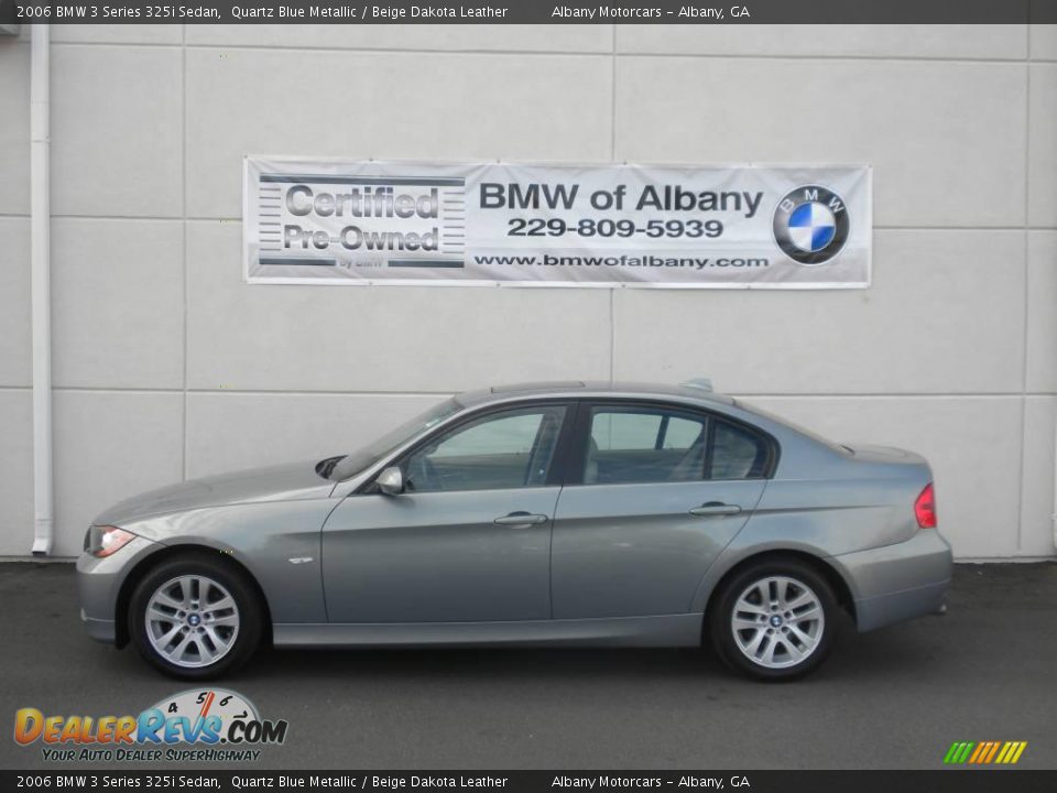 2006 BMW 3 Series 325i Sedan Quartz Blue Metallic / Beige Dakota Leather Photo #1