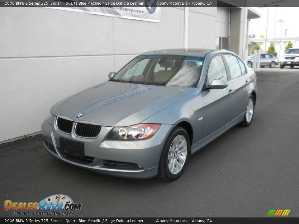 2006 BMW 3 Series 325i Sedan Quartz Blue Metallic / Beige Dakota Leather Photo #2