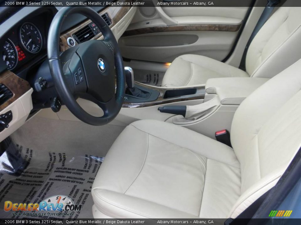 2006 BMW 3 Series 325i Sedan Quartz Blue Metallic / Beige Dakota Leather Photo #6
