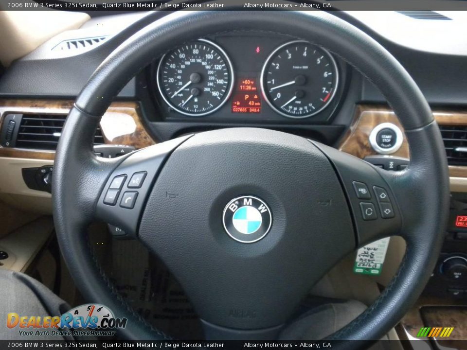 2006 BMW 3 Series 325i Sedan Quartz Blue Metallic / Beige Dakota Leather Photo #15