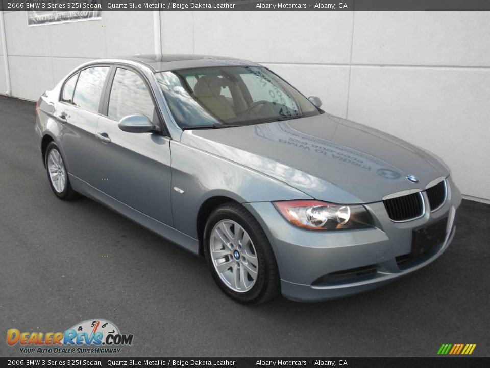 2006 BMW 3 Series 325i Sedan Quartz Blue Metallic / Beige Dakota Leather Photo #25