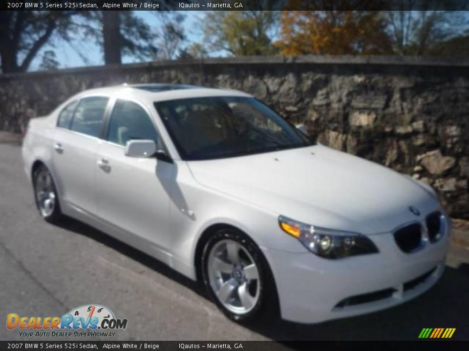 2007 BMW 5 Series 525i Sedan Alpine White / Beige Photo #1