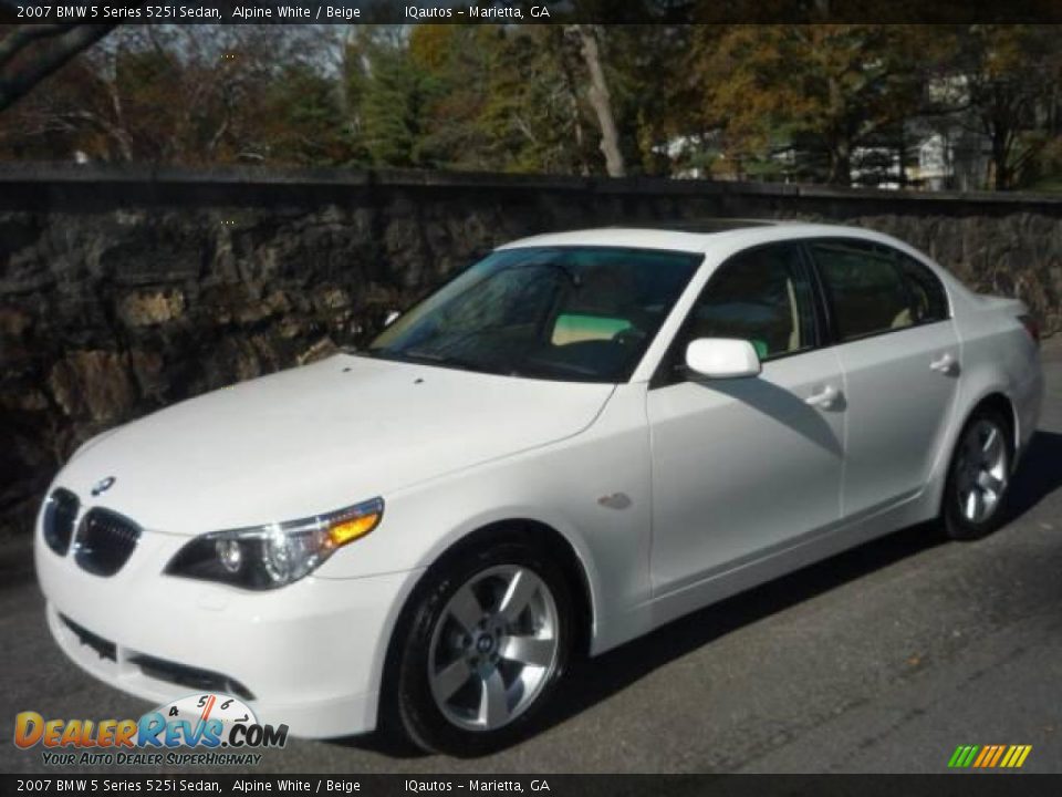 2007 BMW 5 Series 525i Sedan Alpine White / Beige Photo #2