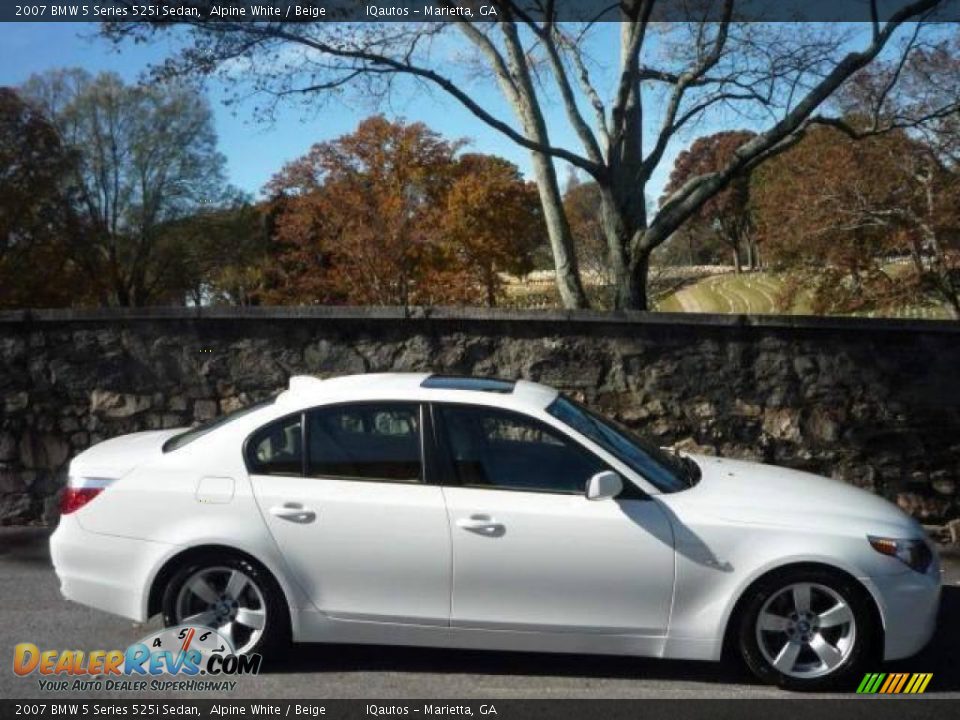 2007 BMW 5 Series 525i Sedan Alpine White / Beige Photo #7