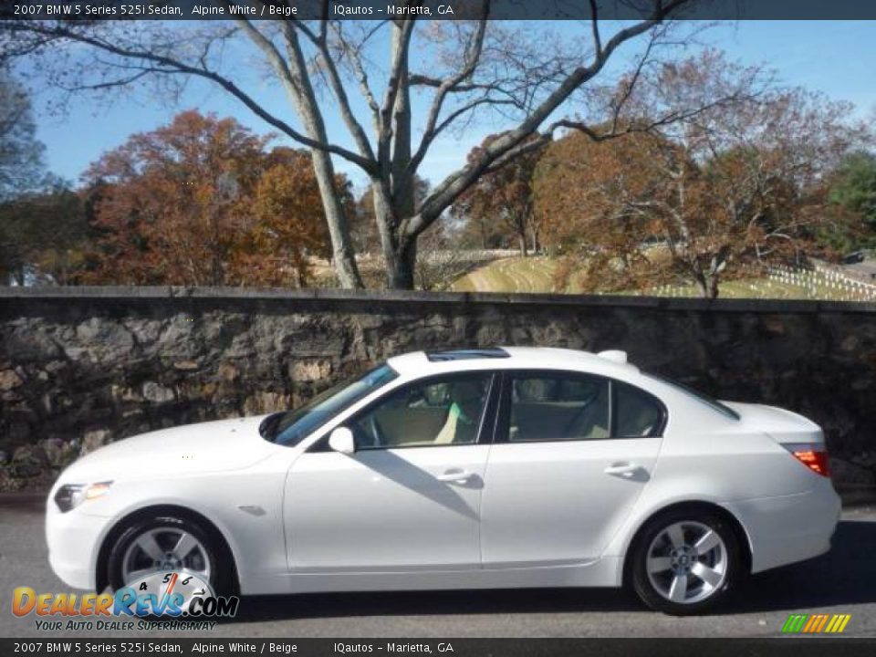 2007 BMW 5 Series 525i Sedan Alpine White / Beige Photo #8