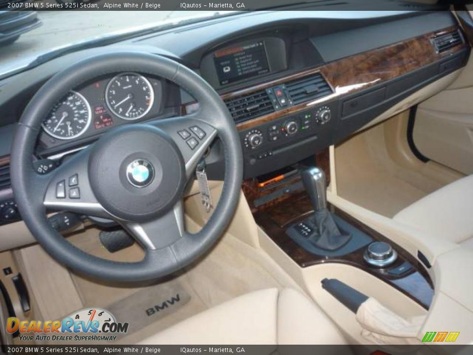 2007 BMW 5 Series 525i Sedan Alpine White / Beige Photo #11