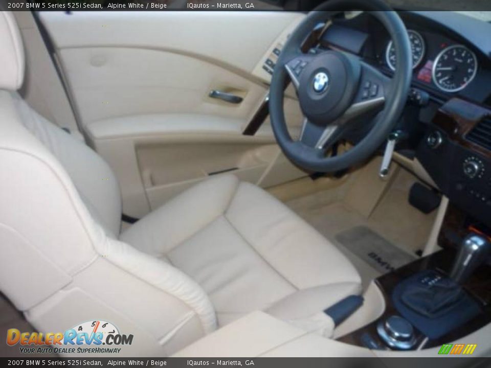 2007 BMW 5 Series 525i Sedan Alpine White / Beige Photo #13