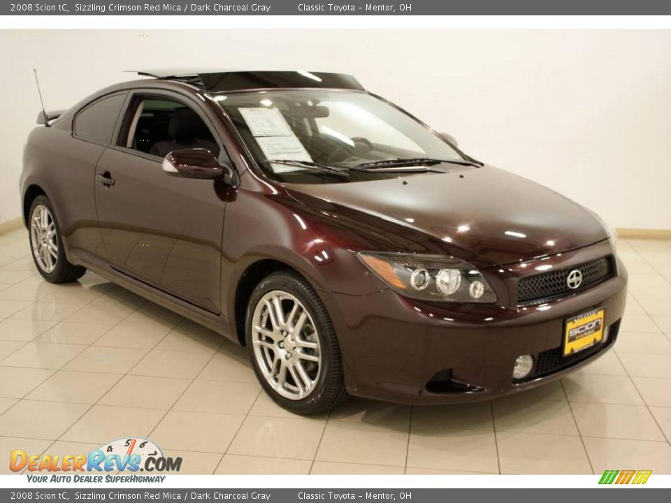 2008 Scion tC Sizzling Crimson Red Mica / Dark Charcoal Gray Photo #1