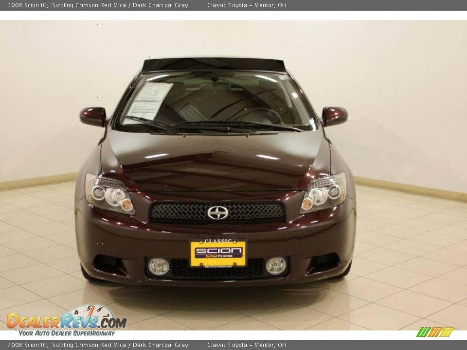 2008 Scion tC Sizzling Crimson Red Mica / Dark Charcoal Gray Photo #2