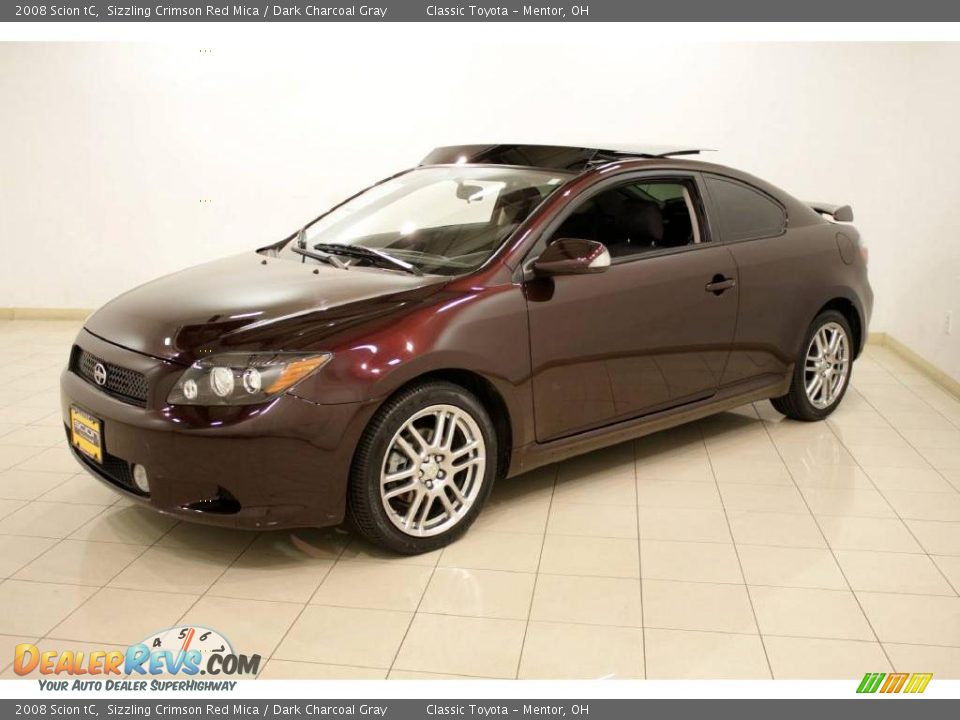 2008 Scion tC Sizzling Crimson Red Mica / Dark Charcoal Gray Photo #3