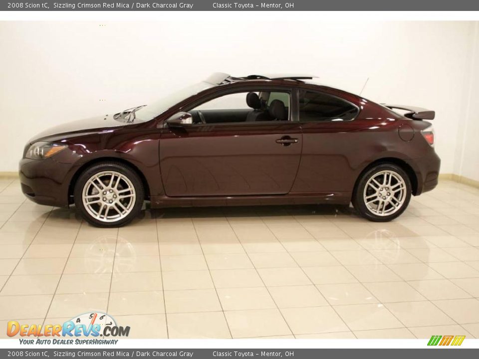 2008 Scion tC Sizzling Crimson Red Mica / Dark Charcoal Gray Photo #4