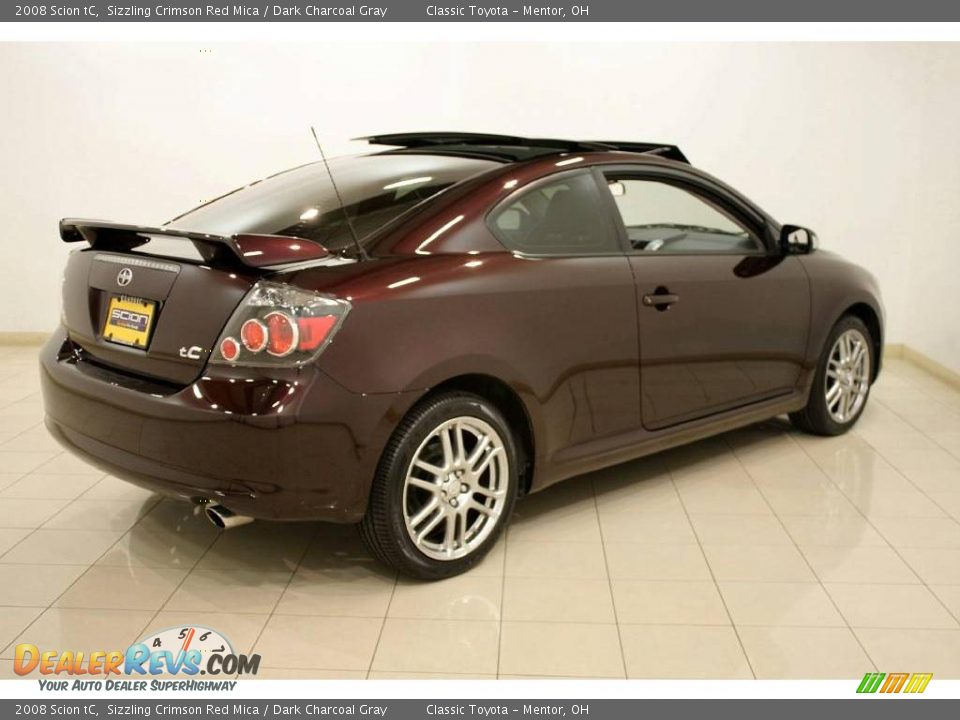 2008 Scion tC Sizzling Crimson Red Mica / Dark Charcoal Gray Photo #7