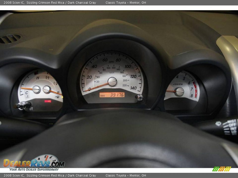 2008 Scion tC Sizzling Crimson Red Mica / Dark Charcoal Gray Photo #11