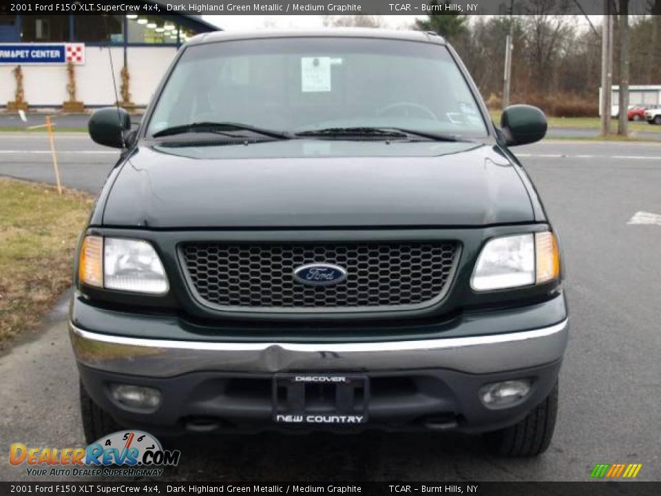 2001 Ford F150 XLT SuperCrew 4x4 Dark Highland Green Metallic / Medium Graphite Photo #3