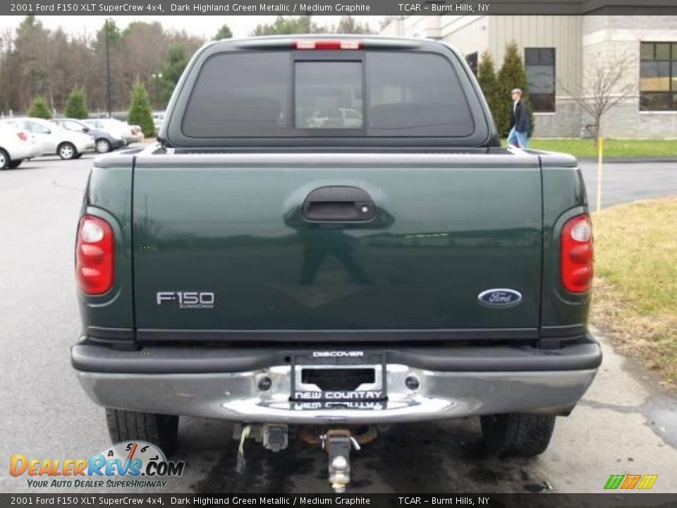 2001 Ford F150 XLT SuperCrew 4x4 Dark Highland Green Metallic / Medium Graphite Photo #5