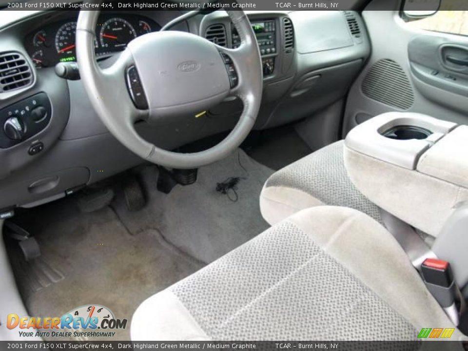 2001 Ford F150 XLT SuperCrew 4x4 Dark Highland Green Metallic / Medium Graphite Photo #8