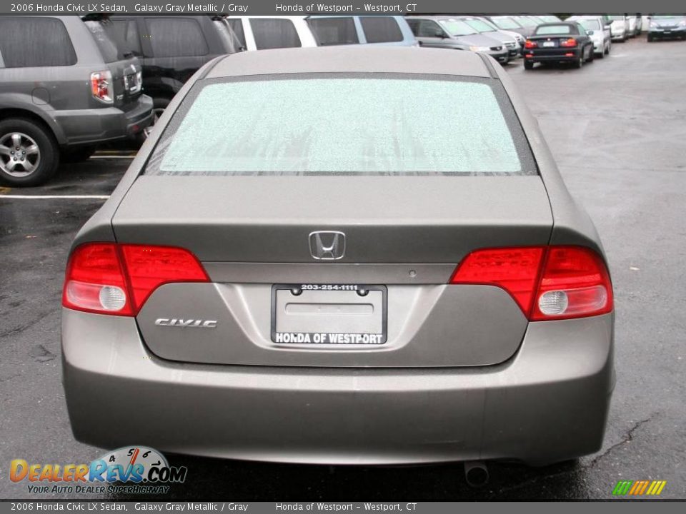 2006 Honda Civic LX Sedan Galaxy Gray Metallic / Gray Photo #7