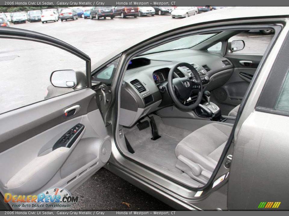 2006 Honda Civic LX Sedan Galaxy Gray Metallic / Gray Photo #11