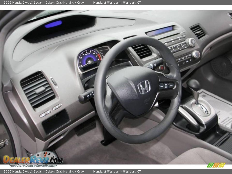 2006 Honda Civic LX Sedan Galaxy Gray Metallic / Gray Photo #12