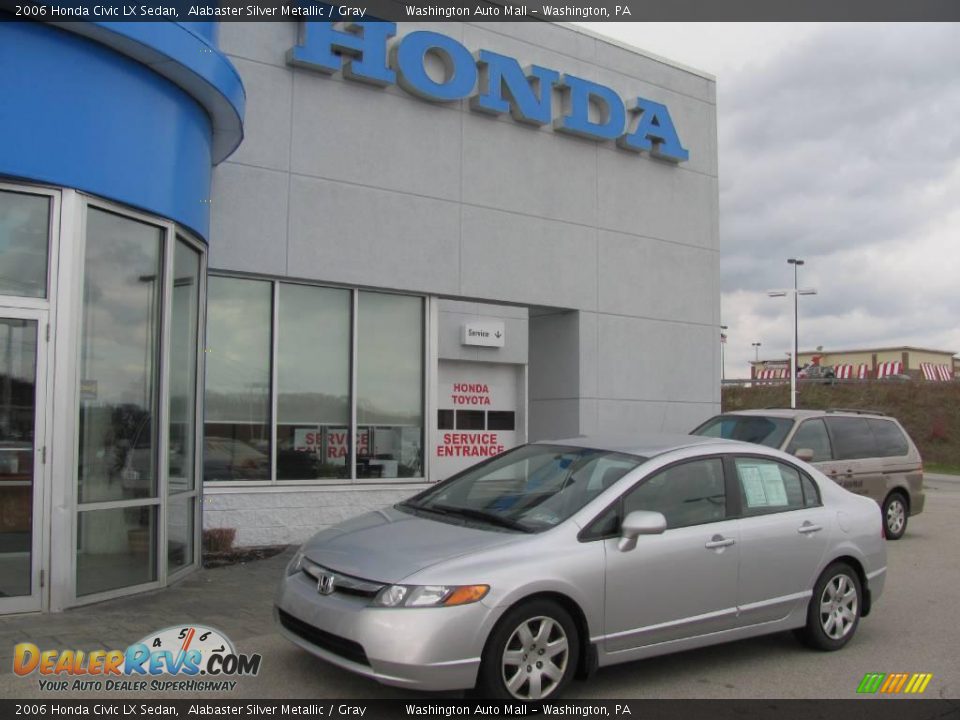 2006 Honda Civic LX Sedan Alabaster Silver Metallic / Gray Photo #1