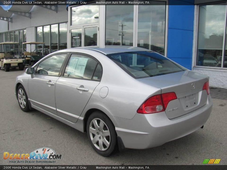 2006 Honda Civic LX Sedan Alabaster Silver Metallic / Gray Photo #6