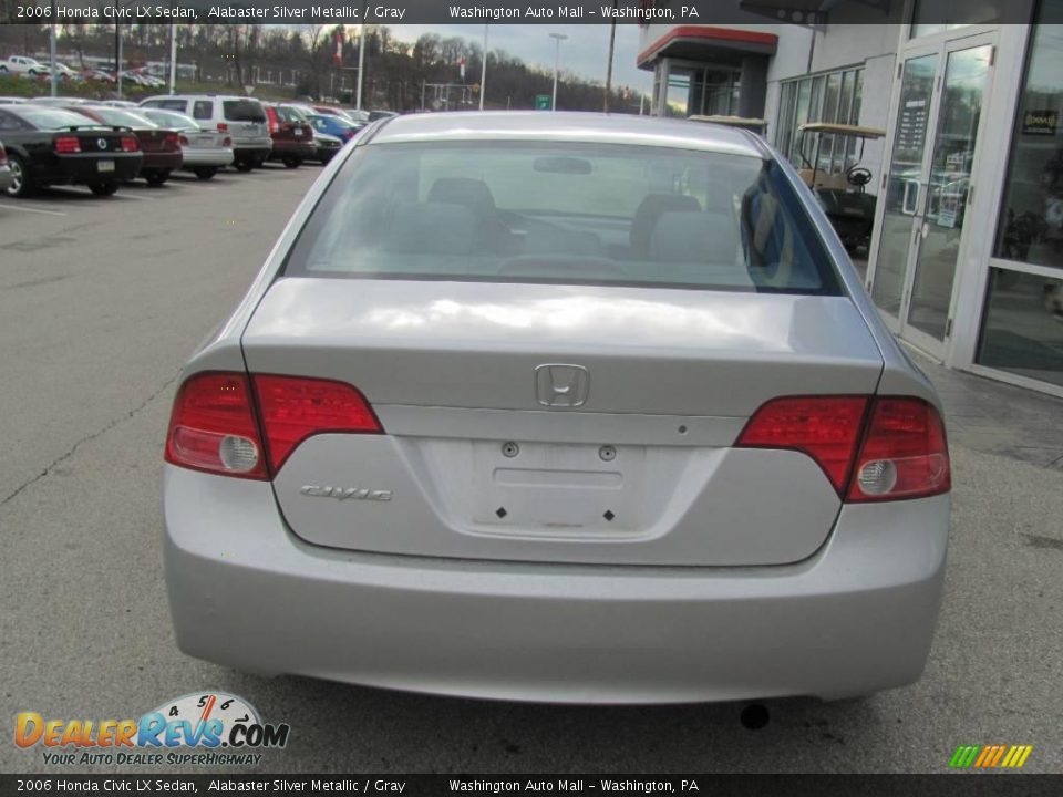 2006 Honda Civic LX Sedan Alabaster Silver Metallic / Gray Photo #7