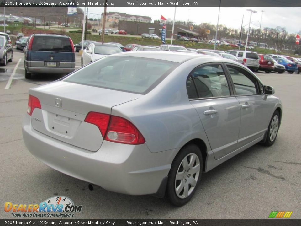2006 Honda Civic LX Sedan Alabaster Silver Metallic / Gray Photo #8