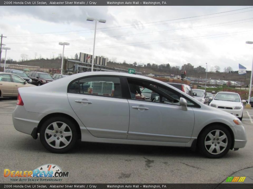 2006 Honda Civic LX Sedan Alabaster Silver Metallic / Gray Photo #9