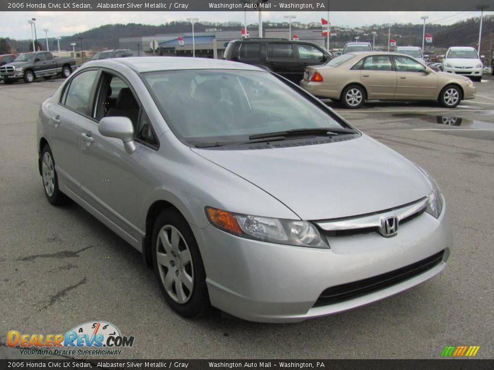 2006 Honda Civic LX Sedan Alabaster Silver Metallic / Gray Photo #10