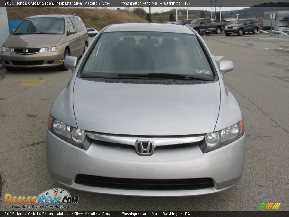 2006 Honda Civic LX Sedan Alabaster Silver Metallic / Gray Photo #11