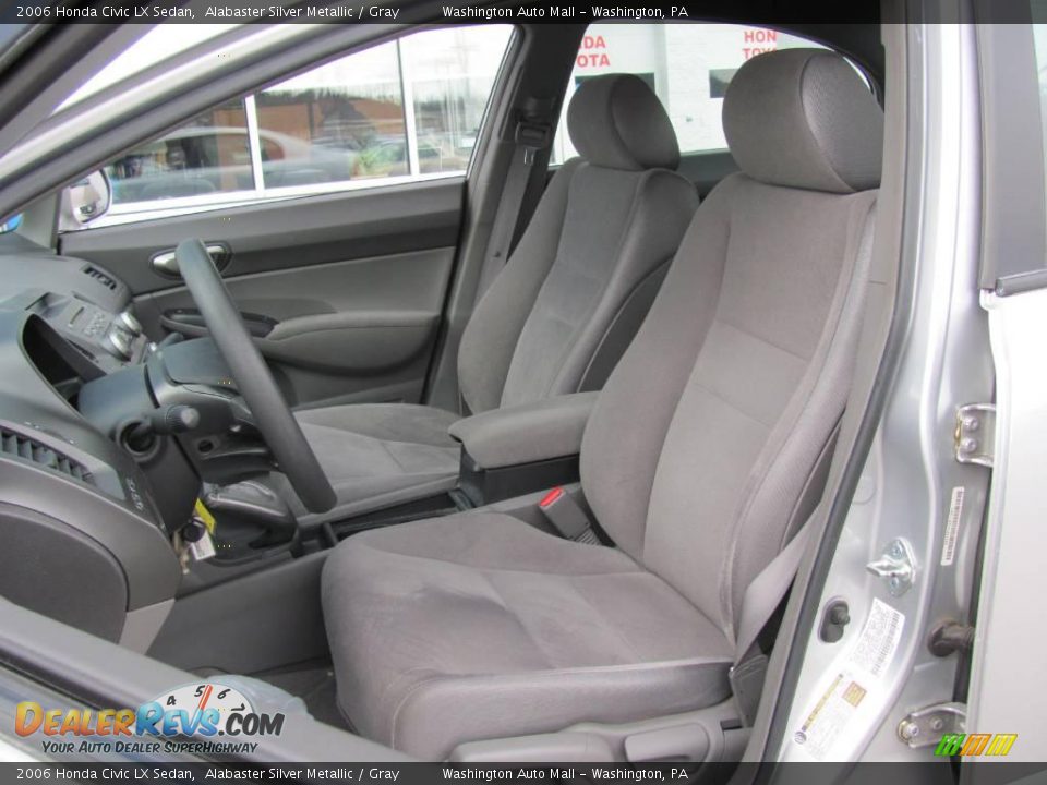 2006 Honda Civic LX Sedan Alabaster Silver Metallic / Gray Photo #17