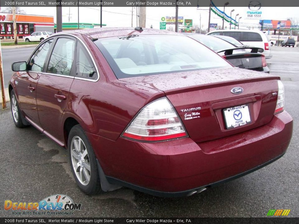 2008 Ford Taurus SEL Merlot Metallic / Medium Light Stone Photo #3