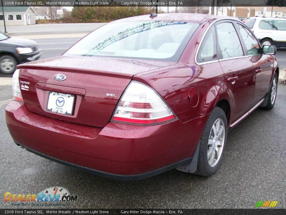 2008 Ford Taurus SEL Merlot Metallic / Medium Light Stone Photo #6
