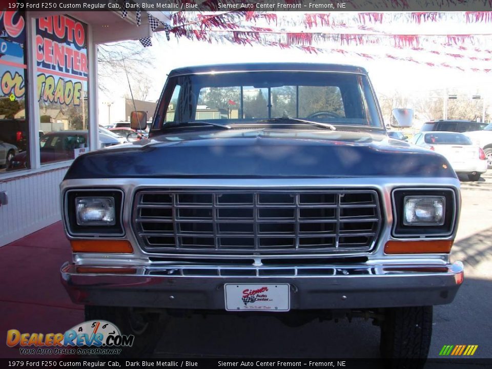 1979 Ford F250 Custom Regular Cab Dark Blue Metallic / Blue Photo #3