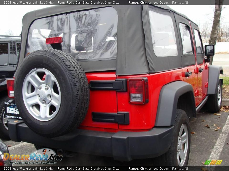 2008 Jeep Wrangler Unlimited X 4x4 Flame Red / Dark Slate Gray/Med Slate Gray Photo #3