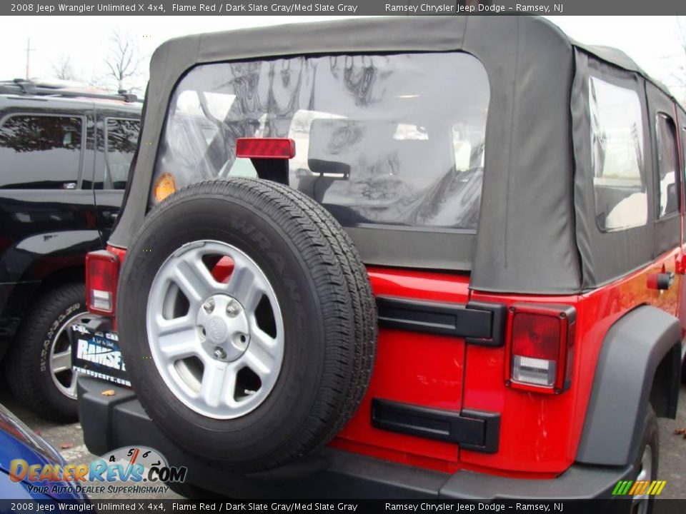 2008 Jeep Wrangler Unlimited X 4x4 Flame Red / Dark Slate Gray/Med Slate Gray Photo #4