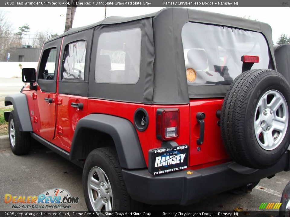 2008 Jeep Wrangler Unlimited X 4x4 Flame Red / Dark Slate Gray/Med Slate Gray Photo #6