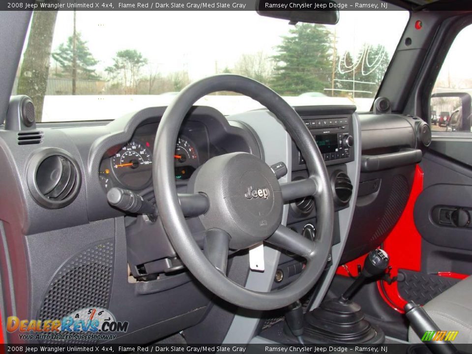 2008 Jeep Wrangler Unlimited X 4x4 Flame Red / Dark Slate Gray/Med Slate Gray Photo #11