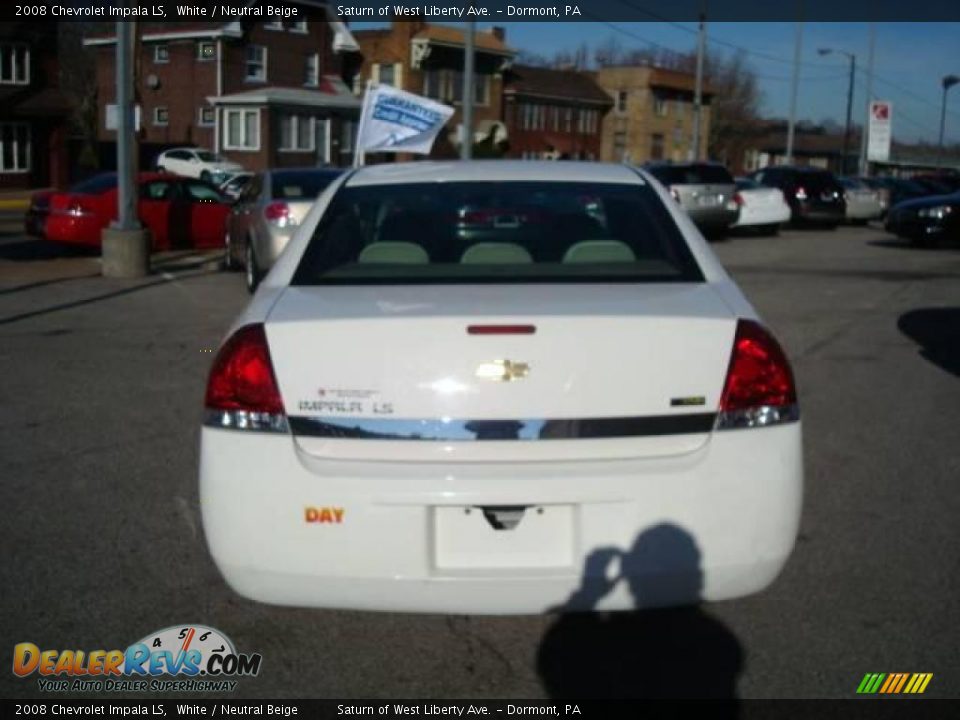 2008 Chevrolet Impala LS White / Neutral Beige Photo #3