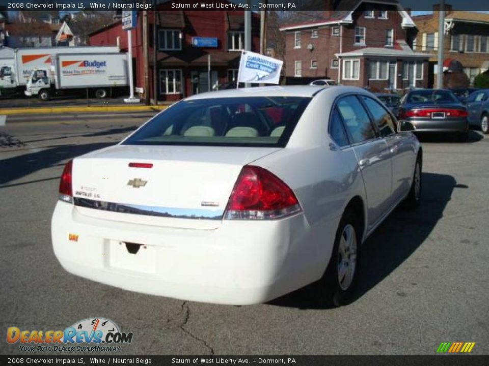 2008 Chevrolet Impala LS White / Neutral Beige Photo #4